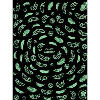 Samolepky na nehty pro zdobení svítící pod UV zářením CY-07