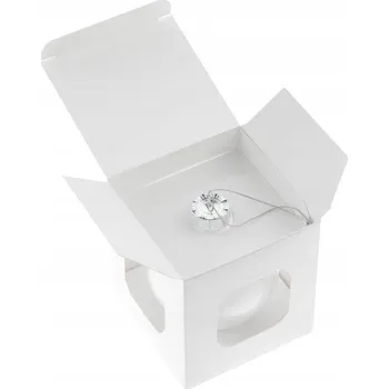 Vánoční dekorace Elegantní bílá Krabička na Vánoční Baňky 8 cm