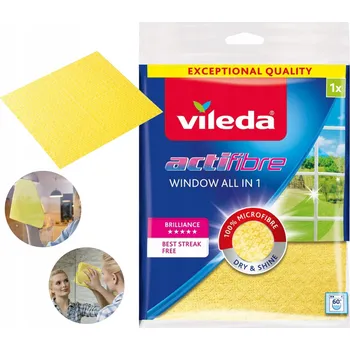 Utěrka Vileda Actifibre utěrka na okna bez Hadřík , savá, 1 Ks 36x32 cm