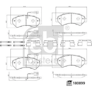 Brzdová destička Sada brzdových destiček, kotoučová brzda FEBI BILSTEIN 180899