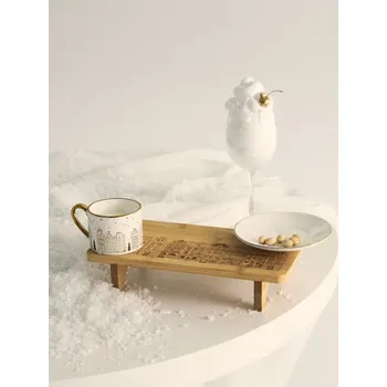 Sinsay - Bambusový servírovací podnos s vánočním motivem - béžová - 513ES-08X - 513ES-08X-ONE