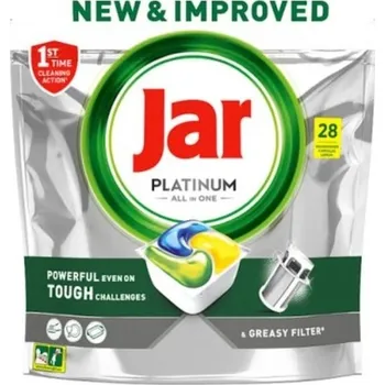 Tablety do myčky Jar Platinum All In One Yellow, 28 ks, lemon