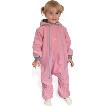Kojenecká kombinéza ESITO | Rostoucí softshellová kombinéza s fleecem Shell pink - růžová / 74 - 80