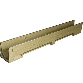 Odvodňovací polymerbetonový žlab ACO N100 TYP 1-10 A15-C250 bez mříže a se spádem dna 1000 x 130 x 130-180 mm Výška žlabu: 170/175 mm