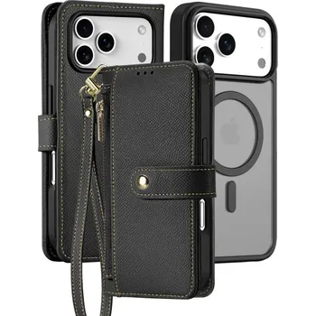 Pouzdro na mobilní telefon DUX DUCIS Lawa 2v1 odnímatelné flipové pouzdro s MagSafe a peněženkou pro iPhone 17 Pro - černé