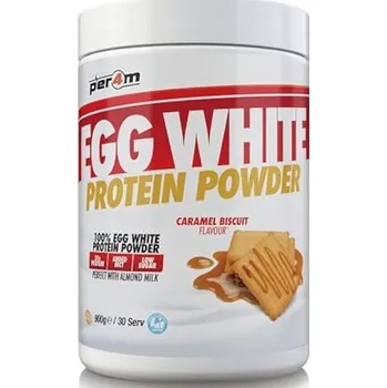 Protein Per4M Egg White Protein 900g Bílkovina z vaječného bílku Albumín Vege Karamel Piškot