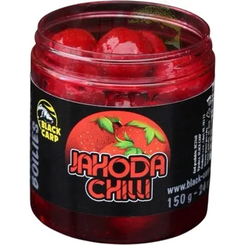 Boilies BLACK CARP Dipované boilies Jahoda Chilli 150g 24mm (BLACK CARP Dipované boilies Jahoda Chilli 150g 24mm)