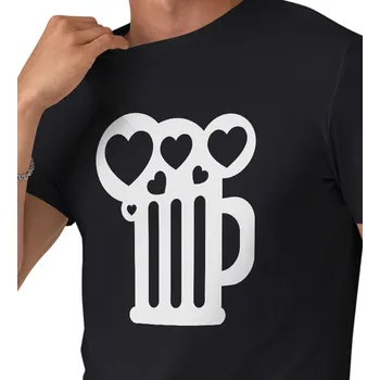 Pánské černé triko - Pivo srdíčka XXL