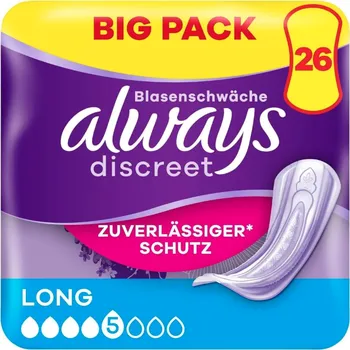 Menstruační vložka Always Discreet Long inkontinenční vložky 26 ks v jednom balení