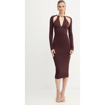 Dámské šaty Šaty Elisabetta Franchi vínová barva, midi, přiléhavé, AM11S56E2 93X, vel. 36