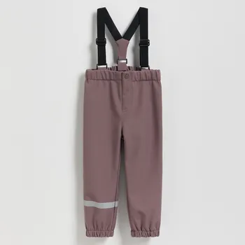 Dívčí kalhoty Reserved - Nepromokavé kalhoty s kšandami - tmavě šedá - 191EX-90X - 191EX-90X-86