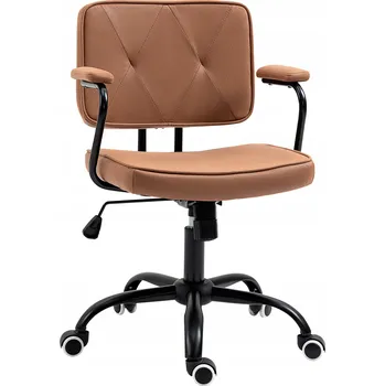 Kancelářská židle na kolečkách s funkcí houpání, otočná, hnědá