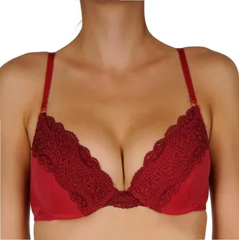 Podprsenka Dámská podprsenka Gina vyztužená s kosticemi červená (17004) 80A 17004 - červená Možnost vrácení zboží ZDARMA do 120 dnů!