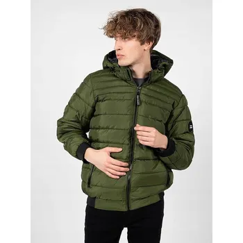 PEPE JEANS PROŠÍVANÁ BUNDA KHAKI S KAPUCE (XL)