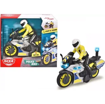 autíčko Dickie Policejní motocykl 17 cm s jezdcem