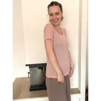 Dámské tričko Dámské merino tričko MoniLu kr. rukáv – světle růžové Velikost: S - 36/38