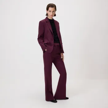 Dámské kalhoty Reserved - Zvonové kalhoty s puky - bordó - 295FT-53X - 295FT-53X-XS