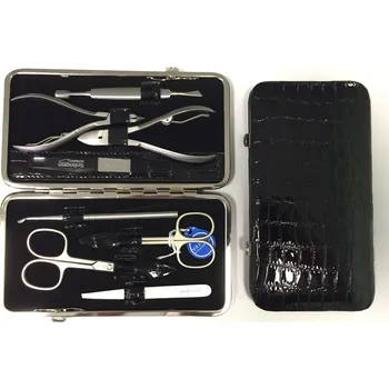 Solingen Manikura kožená dámská 71389 barvy kroko černá