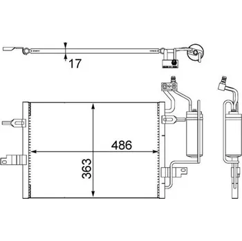 Výparník klimatizace Kondenzátor, klimatizace MAHLE (AC404000S)
