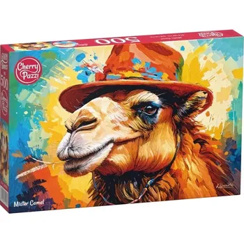Puzzle Puzzle CHERRY PAZZI – velbloud v klobouku, 500 dílků