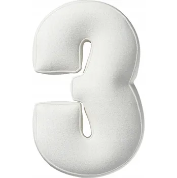Polštář YellowTipi Polštář Číslice 3 smetanově bílá