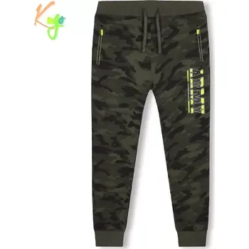 Chlapecké maskáčové tepláky Kugo TM8228, zelené / zelená aplikace