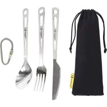 Kempingové nádobí SILVERANT Titanové příbory s pískovanou rukojetí