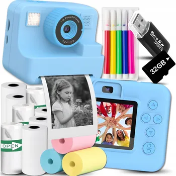 Digitální kompakt Fotoaparát ZeeTech Dětský digitální fotoaparát s tiskárnou, modrý