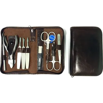 Solingen Manikury Manikura kožené pouzdro 92589 barva hladce hnědá