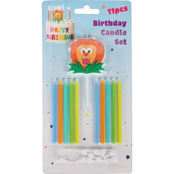 Dortová svíčka Narozeninové svíčky 11 ks barevné LEV (Lev)