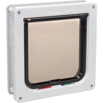 Dvířka pro psa Dvířka CAT MATE 4-polohové pro kočky bílá 19,2x20cm (pro tlustší dveře)