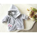 AMÁLKA Chlupatý zateplený kabátek, světle šedý Velikost: 74-80