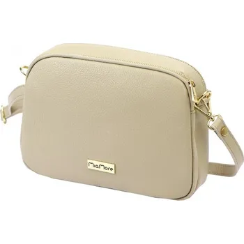 Kožená kabelka MiaMore 01-068 DOLLARO - béžová