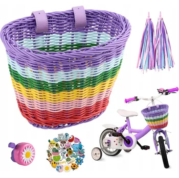 Košík na láhev Košík na kolo + zvonek + ozdoba, sada na kolo pro dívku
