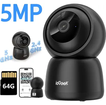 IP kamera 5MP WIFI IP KAMERA OTOČNÁ 2,4GHz a 5GHz Automatické sledování 64GB SD