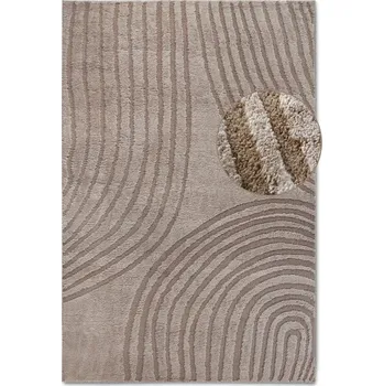 Koberec Koberec moderní do obýváku, ložnice 3D béžový 160 cm x 235 cm certifikát