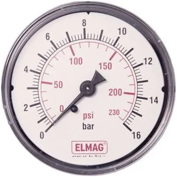 Kompresor Měřič tlaku stlač. vzduchu 63 mm 0-10bar s vněj. závitem na zadní straně 1/4".