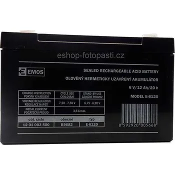FOXCAM Externí bateriové napájení EMOS 12V/7,2 Ah
