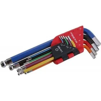 Klíč Festa Klíče imbus SET s kuličkou 1,5 - 10 mm, 9 ks, CrV, barevné 118500