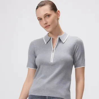 Dámský svetr Reserved - Svetr polo s viskózou - světle šedá - 019GH-09M - 019GH-09M-S