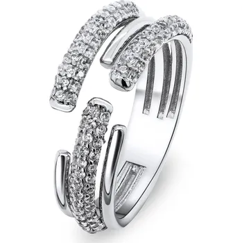 Prsten Brilio Silver Luxusní otevřený prsten s čirými zirkony RI036W 50 mm + 2 měsíce na vrácení zboží