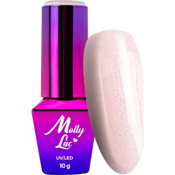 Přípravek na nehty Hybridní lak MOLLYLAC 10g Madame French Idylle Růžový s drobnými částečkami Č. 424