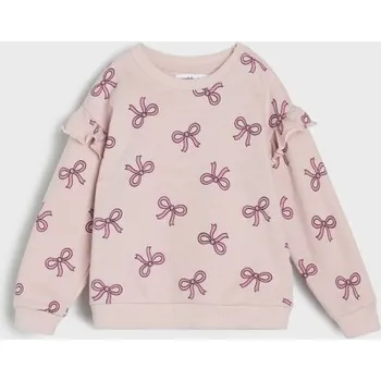 Dívčí mikina Sinsay - Mikina se vzorem mašlí - pastelová růžová - 587GK-03X - 587GK-03X-98