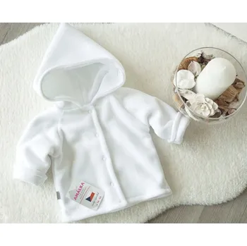 Kojenecká bunda AMÁLKA Zateplený kabátek, bunda fleece- antipilling, bílá Velikost: 74-80