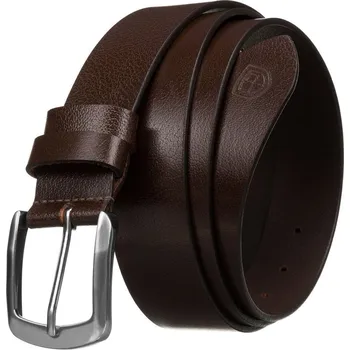 Opasek Hnědý, široký a kožený pánský opasek s klasickou sponou - Peterson (135)