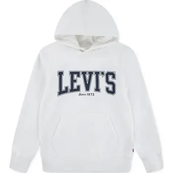 Chlapecká mikina Dětská mikina Levi's THE GREAT HIGHWAY HOODIE bílá barva, s kapucí, s potiskem, 9EN718 00X, vel. 176