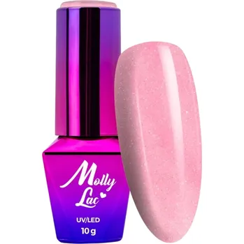 Lak na nehty Hybridní lak MOLLYLAC 10g Winter Crystalize Secret Swing Růžový Č. 221