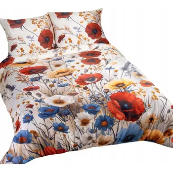 Povlečení Povlečení saténová bavlněná tkanina SATYNLOVE PREMIUM 220x200 květy louka