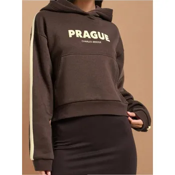 Dámská mikina Sinsay - Mikina s potiskem - hnědá - 013FJ-88X - 013FJ-88X-XL