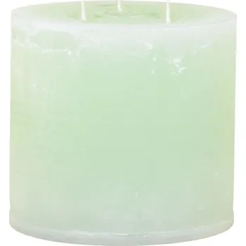 Svíčka Zelená široká svíčka se 3 knoty Macon Rustic green - Ø 15*15 cm / 80 hodin